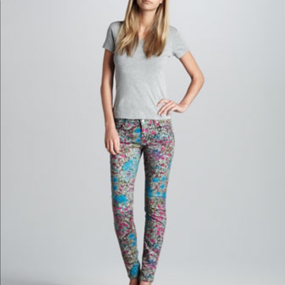 7 For All Mankind, Garden Party print jeans. - Picture 3 of 6
